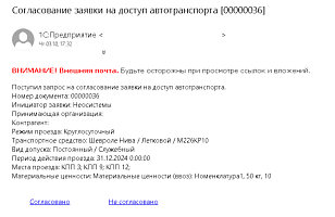 Согласования документов из 1С по электронной почте от компании Неосистемы Северо-Запад