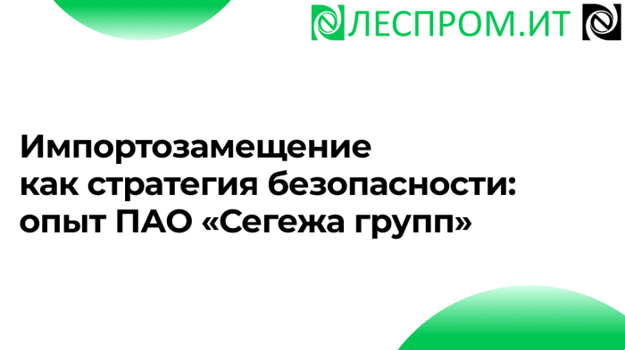 Импортозамещение как стратегия безопасности: опыт ПАО «Сегежа групп»
